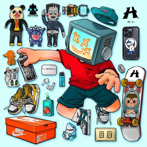 吳承翰 - 《TV Boy》
2023 電腦繪圖