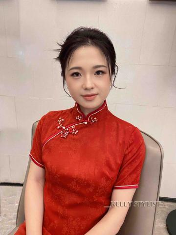 台中新娘秘書Kelly |美甲|美睫|育髮|紋繡 - 典雅旗袍?時尚髮型