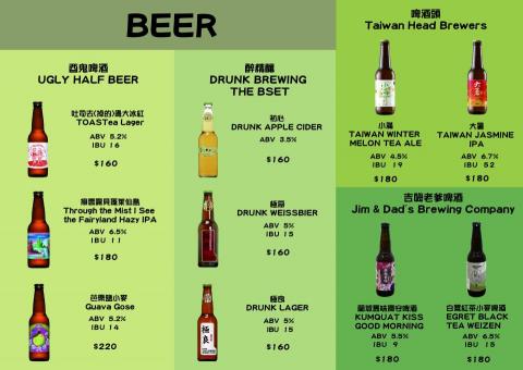 Art__as__ - 啤酒菜單-簡單的色塊將不同的酒商區分開來