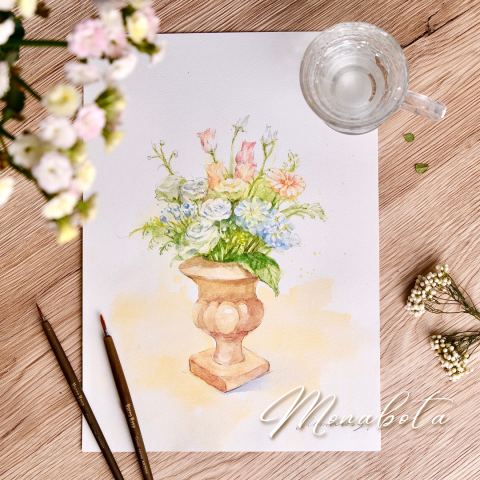 Monabota繪畫教學 - 淡彩花卉單元