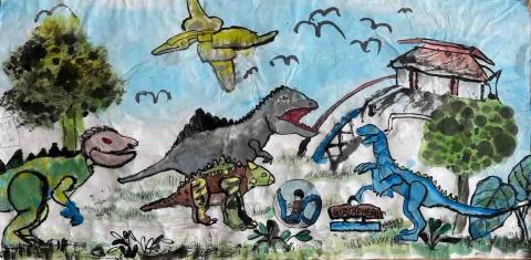 Ivy - 國小三年級-兒童美術比賽水墨畫（校內特優）