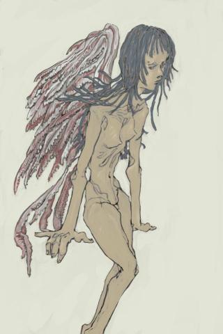 黃庭 - 〈大天使〉手繪與電繪結合的個人作品