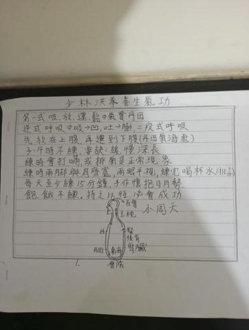 陳科佑(金成)(少林洪拳養生氣功) - 氣功心法講義之第一階段