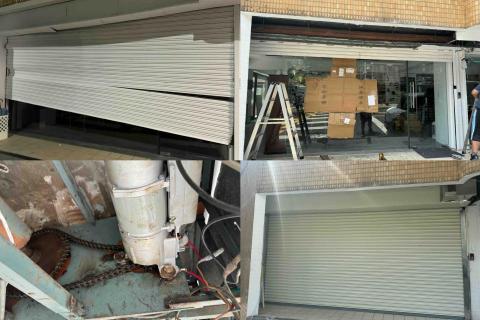 靖家門捲門企業社 - 鐵捲門門板撕裂脫軌 整樘更新