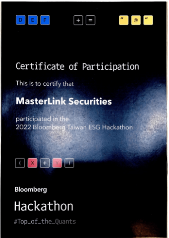 徐紹舜 - 2022 Bloomberg Taiwan ESG Hackathon