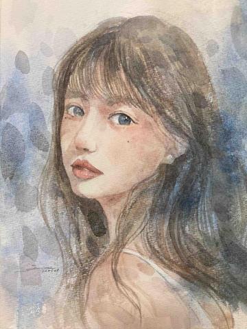 Ivy - 水彩人物畫