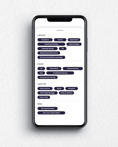 艾瑞特資訊科技有限公司 - 海外商務社群平台 tag list UI設計