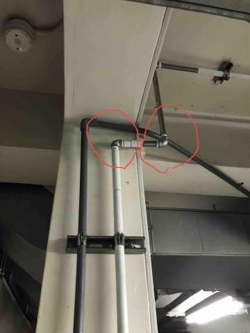 寬哥水電 - 縣政十六街中央廚房熱水管漏水，不銹鋼彎管更換。