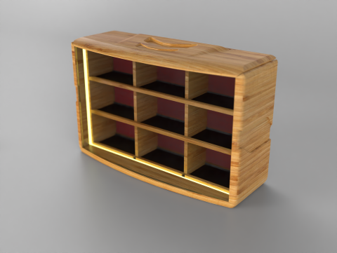 nickchen - 竹製收納盒設計建模+渲染
