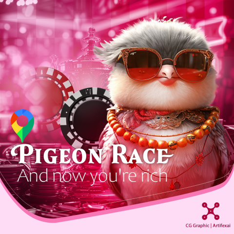 ArtifexAI迅藝-你的美術許願池 - 方形AD設計，吉祥物造型設計1。