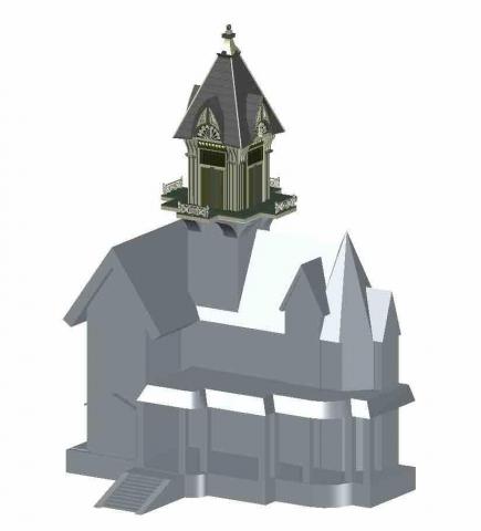 倪承濬 - AutoCAD建模練習-美國Carson Mansion 