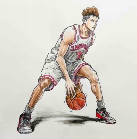 倪承濬 - 插畫練習（色鉛筆、代針筆）（2023.11.12）