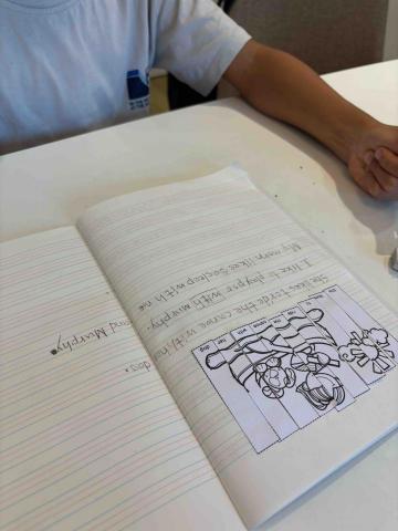 Grace - 小二生的造句練習。先利用拼圖遊戲帶起興趣，再練習句型。