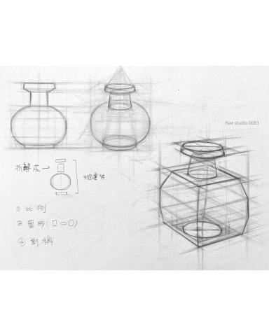 Han studio  邱柏翰 - 壺的基本結構介紹，想畫出準確形狀前，理解比例、結構、透視很重要!
如果你也想學習以上提到的畫畫知識
立即洽詢聯繫我們! 讓你的畫畫之路增加點新方向