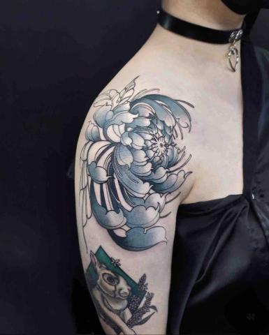 人體彩繪工作室 - 花卉紋身