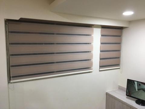 林租亦 - 大小窗搭配窗簾盒安裝調光捲簾