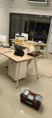 物流配送，傢俱組裝拆解，急件跑腿 - 八人會議辦公桌含收納矮櫃組