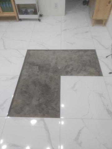 啟程泥作修繕工程 - 客廳地板局部剔除 施工後