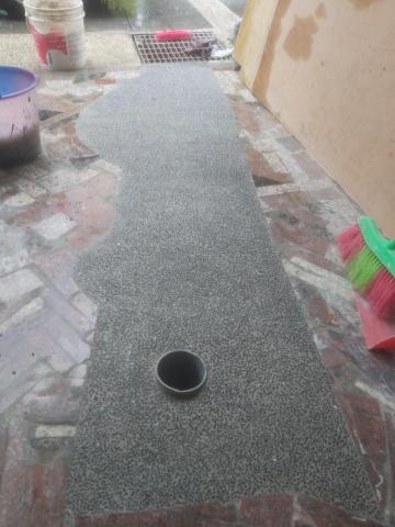 啟程泥作修繕工程 - 車庫地板抿石子 施工後