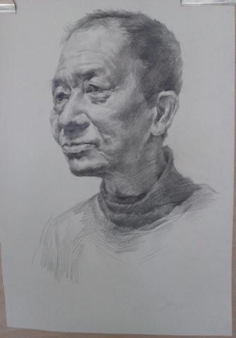 黃姁 - 用鉛筆畫的素描