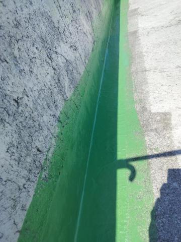 鑫盛防水 - 水上回收場屋頂L角pu+玻璃纖維網