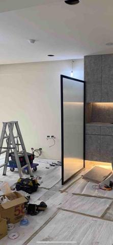 細鋁框玻璃門代工安裝 玻璃安裝 小錡 - 屏風