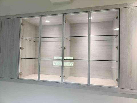 細鋁框玻璃門代工安裝 玻璃安裝 小錡 - 系統櫃開門