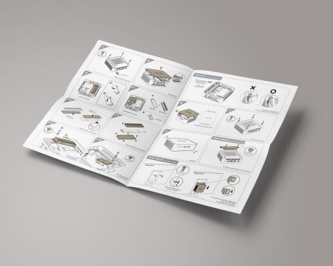 何亭儀＿排版設計／簡報設計／平面設計 - 產品 組裝手冊（A3十字摺）