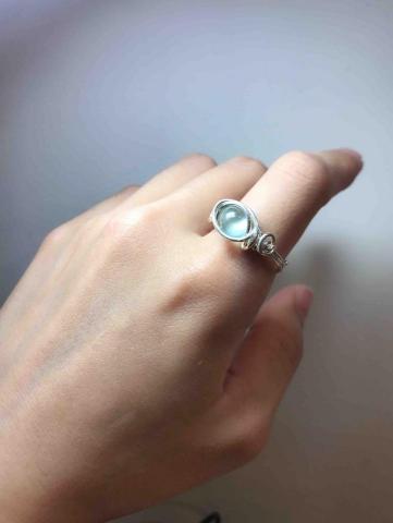 玉澗菓-銅線手作x晶礦 - 戒指-葡萄石