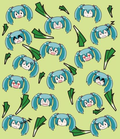 佐々木 ヒロ - 桌布繪製(Miku X Negi)