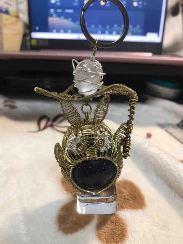 玉澗菓-銅線手作x晶礦 - 客製-龍貓擺件公仔