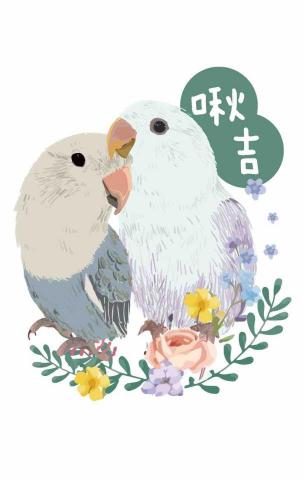Benny貝妮插畫 - 似顏繪鸚鵡
