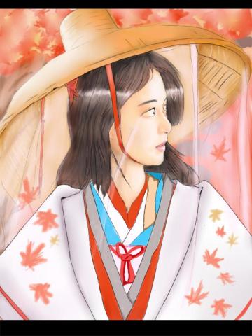 林俊融 - 大學時期的電繪作品，圖片元素參考：台裔韓國女星周子瑜及韓國古裝