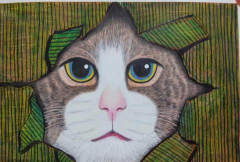 糖果手創美術工作室 - 色鉛筆-貓