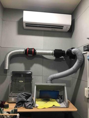 寬哥水電 - 興學街日式機器公仔噴漆，管道排風扇與異味阻斷器設計安裝。