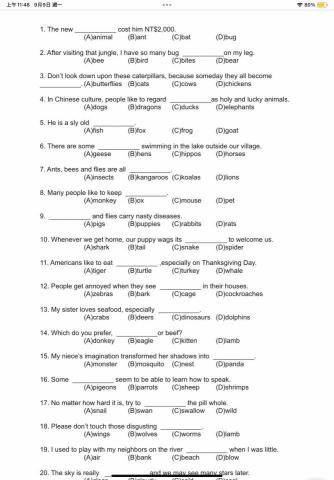 庭葳Naomi - 單字練習