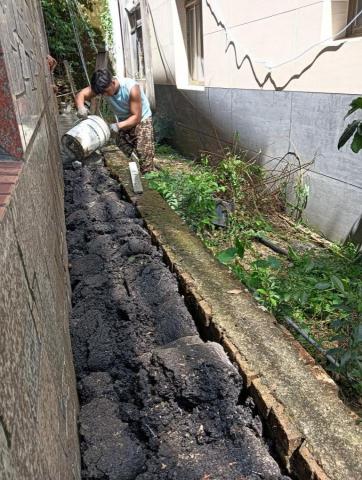 鑫匠工程 - 花圃整平粉光（非混泥土基底）施工中