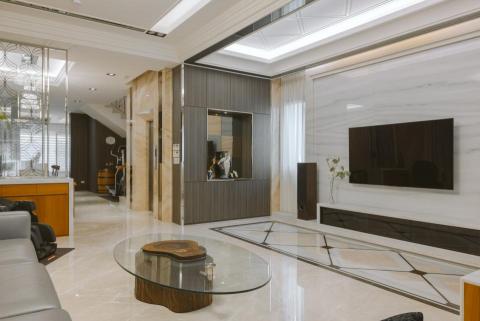 赫亞室內裝修設計工程有限公司 - 大客廳電視牆端景櫃