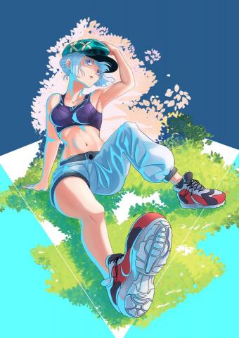 Aro - 電繪 半厚塗
作品名: 休憩