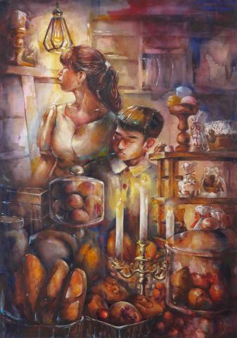 黃燕婷 - 桃園市學生美展比賽佳作 水彩 全開