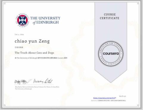 曾巧筠 - 自主學習-全英語課程：伊斯坦堡大學所授予之證書