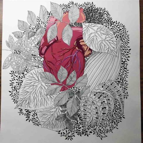 黃燕婷 - 個人插畫練習 代針筆 廣告顏料 8開