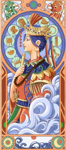 CLing - 台灣文化毛巾插畫設計-媽祖