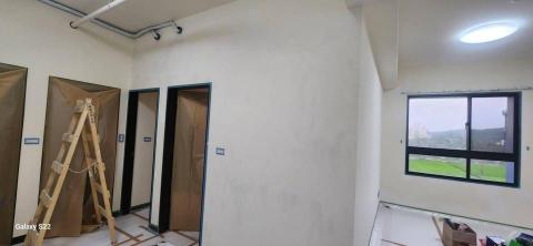 秝研油漆 防水工程 - 新竹縣竹北市，社區：蔚藍雅筑，全室虹牌乳膠漆（百合白）不含天花板+除霉+防水+浴室矽立康，施工中