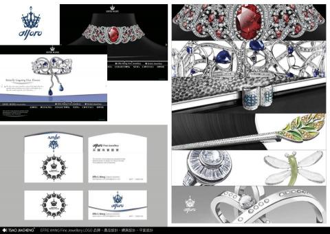 曹家誠 - EFFIE WANG Fine Jewellery LOGO品牌、產品設計、網頁設計、平面設計