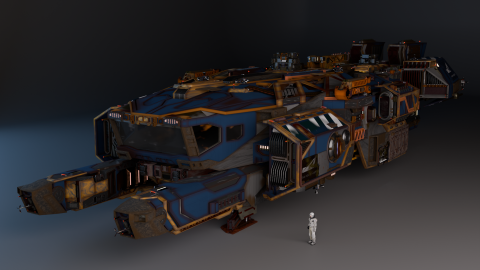 陳翊銘 - 作品介紹：農神谷號飛船

在這個專案中，我設計了「農神谷號」飛船，專為在氣體巨行星的極端環境中進行資源收集而打造。這艘飛船融合了工業風格與高效能設計，旨在展現其獨特的功能性和強大的實用性。

設計概念
農神谷號的設計靈感來自於現實世界中的重型機械與機械美，並且每一個細節都經過精心考量，以確保飛船在危險的環境中能夠安全運行。