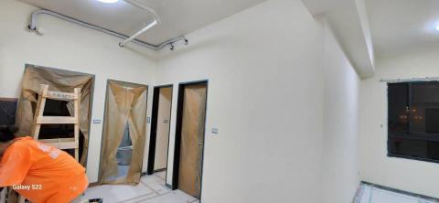 秝研油漆 防水工程 - 新竹縣竹北市，社區：蔚藍雅筑，全室虹牌乳膠漆（百合白）不含天花板+除霉+防水+浴室矽立康，施工中
