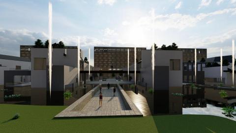 ji mmy - 某高速服務區電腦3D渲染作品練習