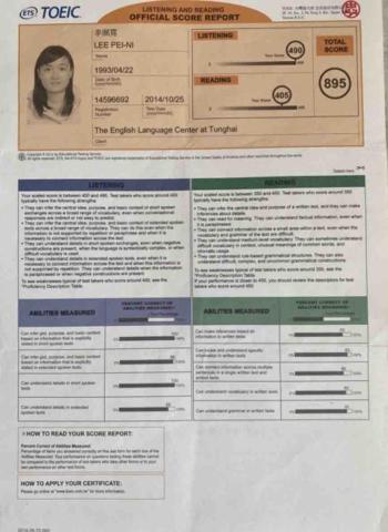 李佩霓 Lee Pei Ni - 多益895