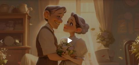 ITISBEENOW - 使用AI生成圖像並將其製作成動畫，作為婚禮影片的開場前導，帶有迪士尼風格的畫面效果，並其後加入照片、影片等等